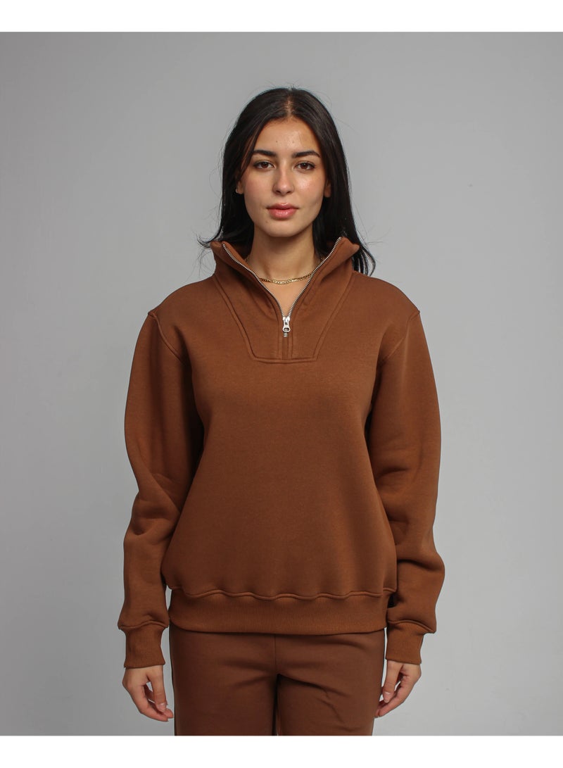 Basic Look Quarter zip Brushed Milton - Image 1
